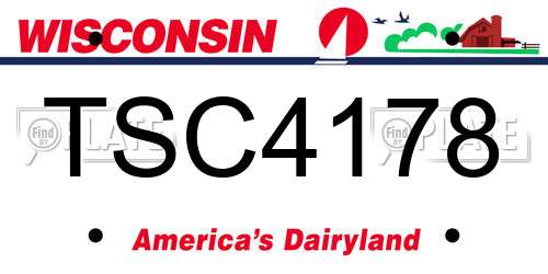 TSC4178 Wisconsin License Plate