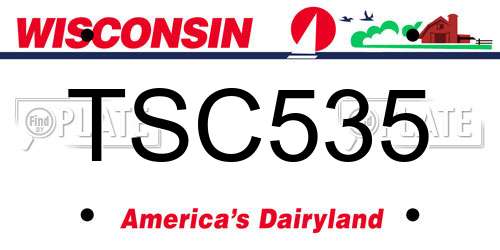 TSC535 Wisconsin License Plate