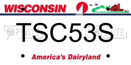 TSC53S Wisconsin License Plate