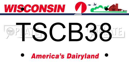 TSCB38 Wisconsin License Plate