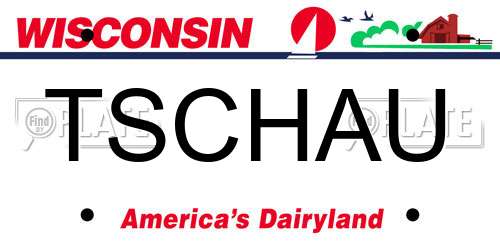 TSCHAU Wisconsin License Plate