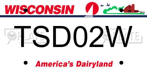 TSD02W Wisconsin License Plate