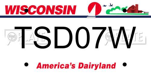 TSD07W Wisconsin License Plate