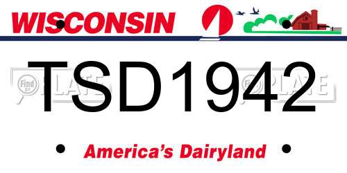 TSD1942 Wisconsin License Plate