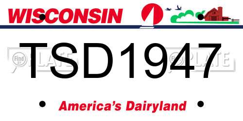 TSD1947 Wisconsin License Plate