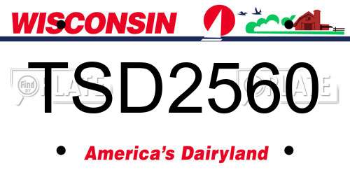 TSD2560 Wisconsin License Plate