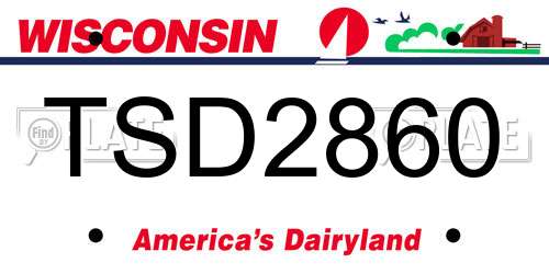 TSD2860 Wisconsin License Plate