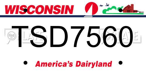 TSD7560 Wisconsin License Plate