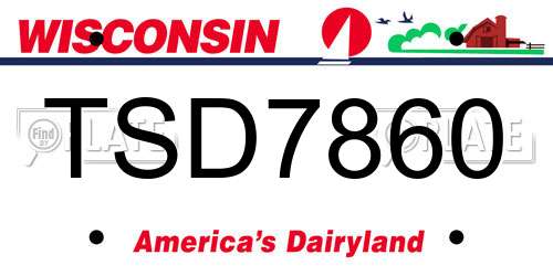 TSD7860 Wisconsin License Plate
