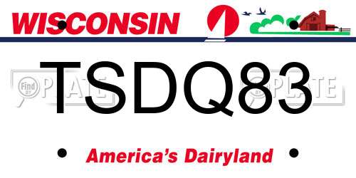 TSDQ83 Wisconsin License Plate
