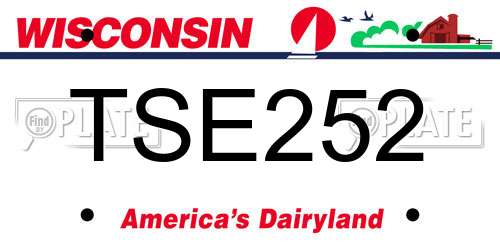 TSE252 Wisconsin License Plate