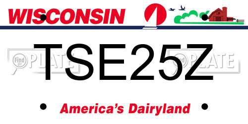 TSE25Z Wisconsin License Plate