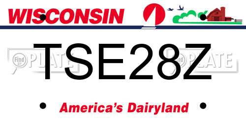 TSE28Z Wisconsin License Plate