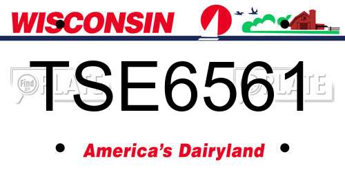 TSE6561 Wisconsin License Plate