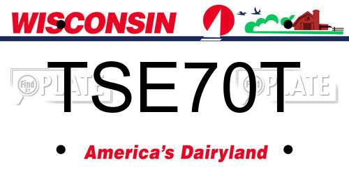 TSE70T Wisconsin License Plate