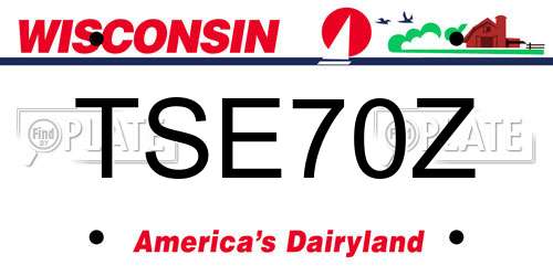 TSE70Z Wisconsin License Plate