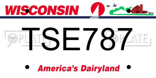 TSE787 Wisconsin License Plate