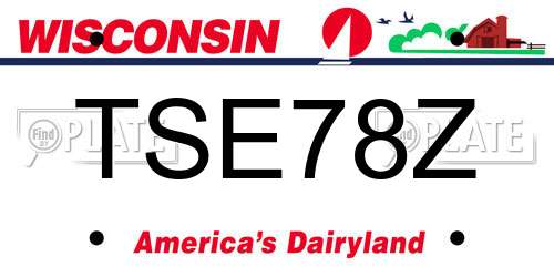 TSE78Z Wisconsin License Plate