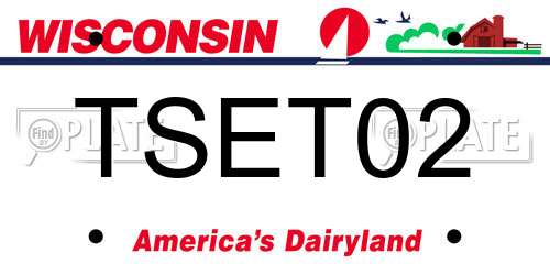 TSET02 Wisconsin License Plate