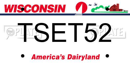 TSET52 Wisconsin License Plate