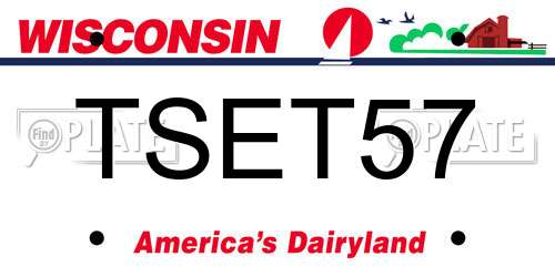 TSET57 Wisconsin License Plate