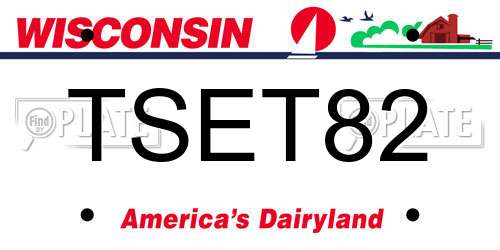 TSET82 Wisconsin License Plate