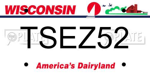 TSEZ52 Wisconsin License Plate