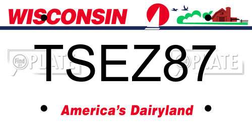TSEZ87 Wisconsin License Plate