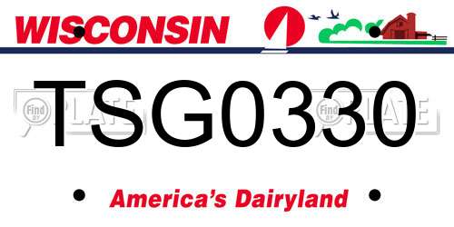 TSG0330 Wisconsin License Plate