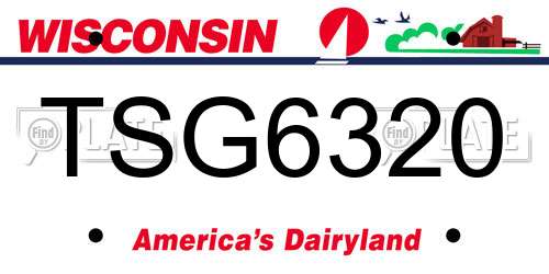 TSG6320 Wisconsin License Plate