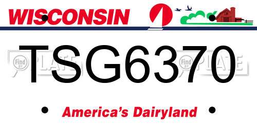 TSG6370 Wisconsin License Plate