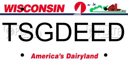 TSGDEED Wisconsin License Plate