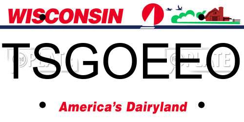 TSGOEEO Wisconsin License Plate