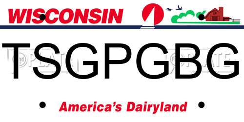 TSGPGBG Wisconsin License Plate