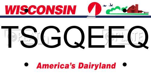 TSGQEEQ Wisconsin License Plate