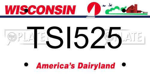 TSI525 Wisconsin License Plate