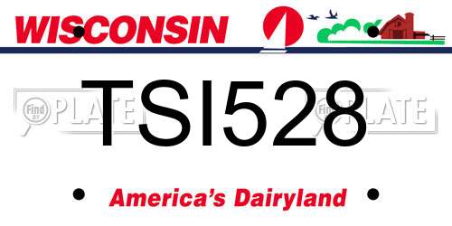 TSI528 Wisconsin License Plate