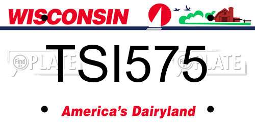 TSI575 Wisconsin License Plate