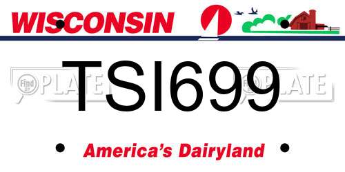 TSI699 Wisconsin License Plate