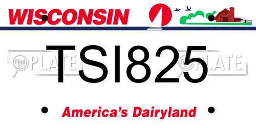 TSI825 Wisconsin License Plate