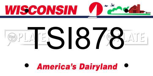 TSI878 Wisconsin License Plate