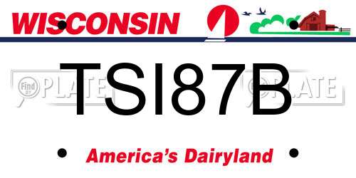 TSI87B Wisconsin License Plate