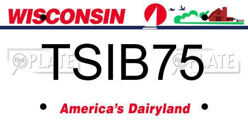 TSIB75 Wisconsin License Plate