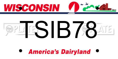 TSIB78 Wisconsin License Plate