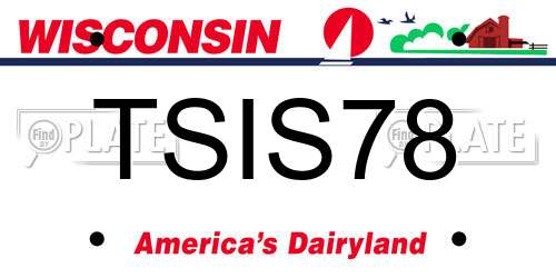 TSIS78 Wisconsin License Plate