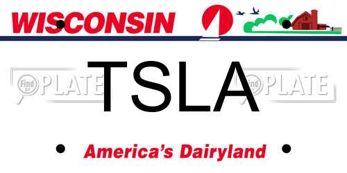 TSLA Wisconsin License Plate
