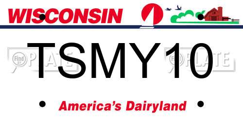 TSMY10 Wisconsin License Plate