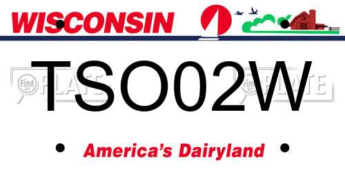 TSO02W Wisconsin License Plate
