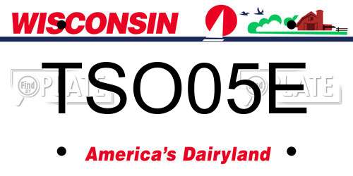 TSO05E Wisconsin License Plate