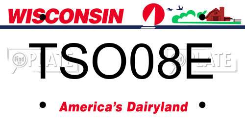 TSO08E Wisconsin License Plate